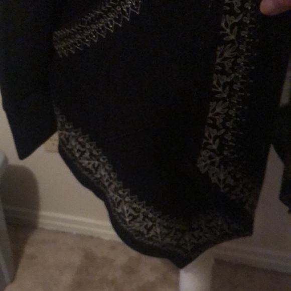 Style & Co black hoodie cardigan with metallic trim, sz med. - Picture 5 of 7
